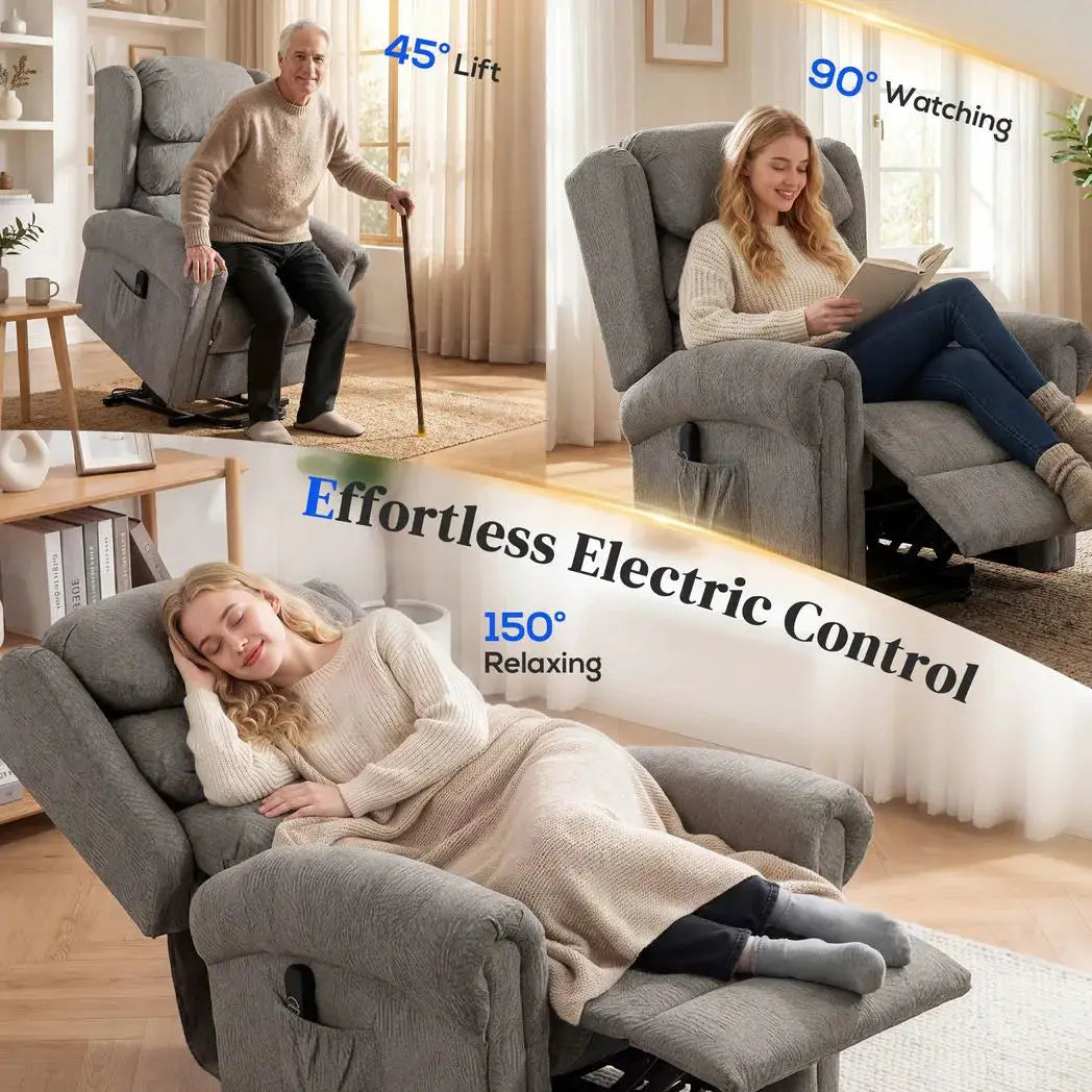HOMCOM Velvet-Feel Electric Riser Recliner Chair, Power Lift Recliner Chair for Elderly with Remote Control, Dark Grey - from HOMCOM
