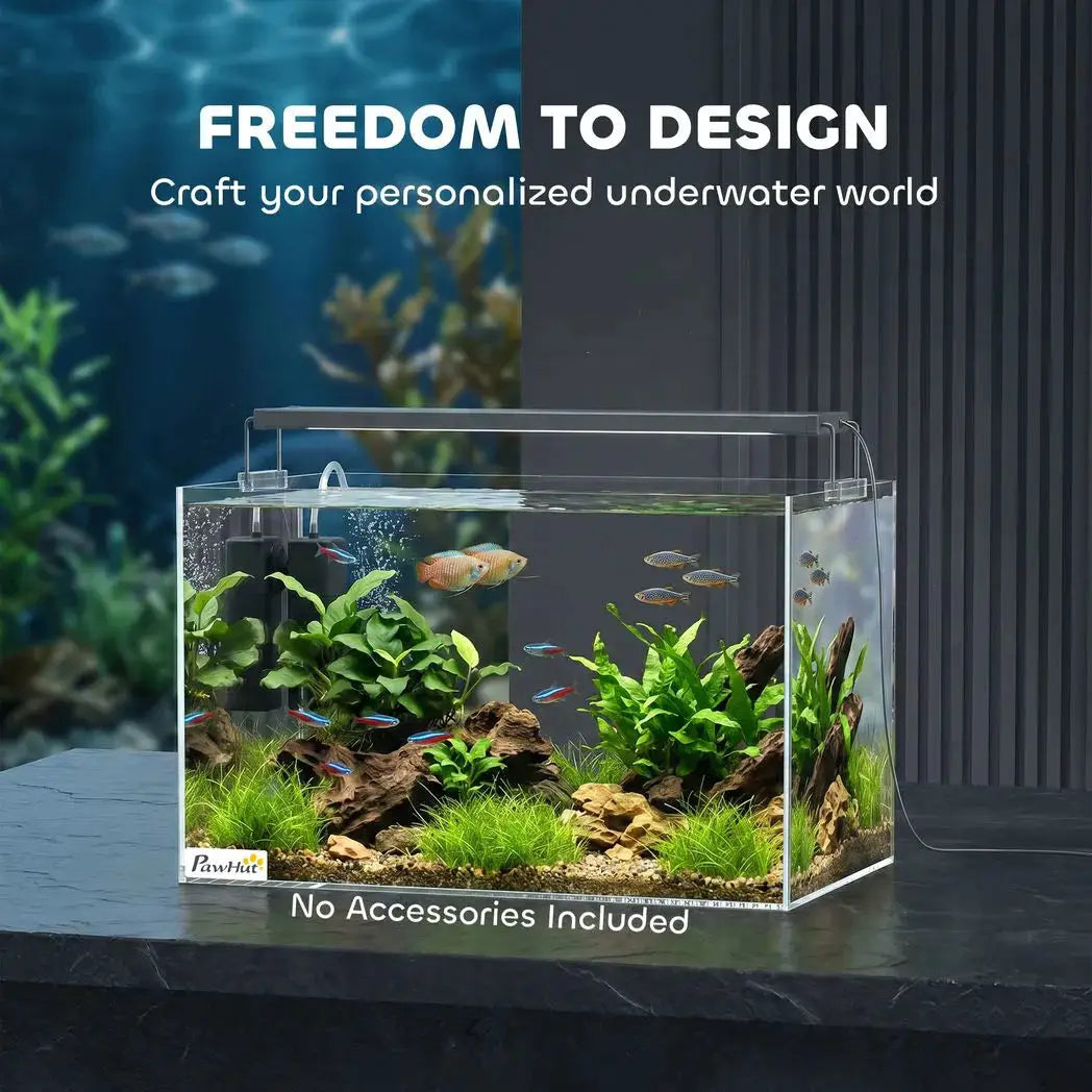 PawHut Fish Tank Bare Glass for DIY Glass Aquarium with Protective Base Mat 24L Transparent for Fish Shrimps - from PawHut