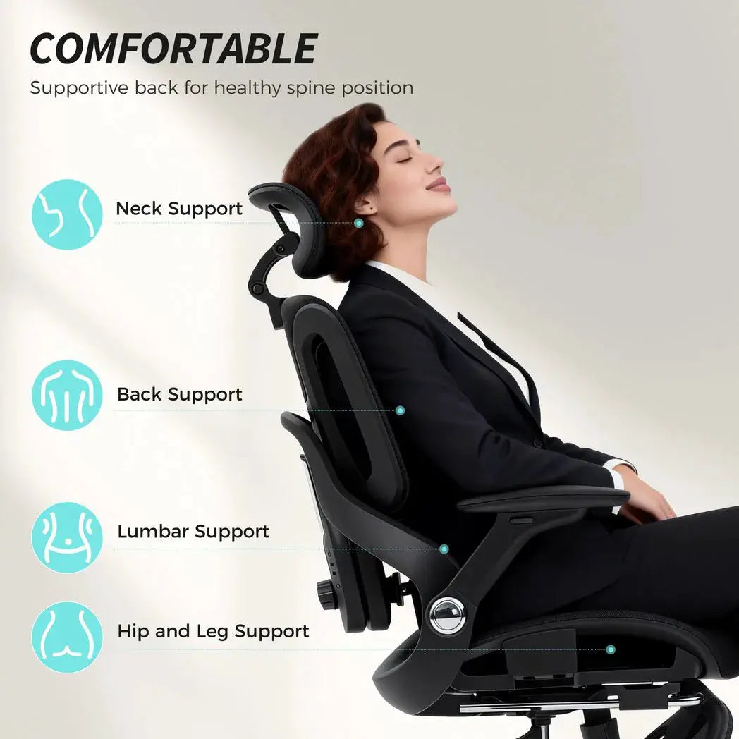 HOMCOM Ergonomic Office Chair, High Back Mesh Desk Chair, Black - from HOMCOM