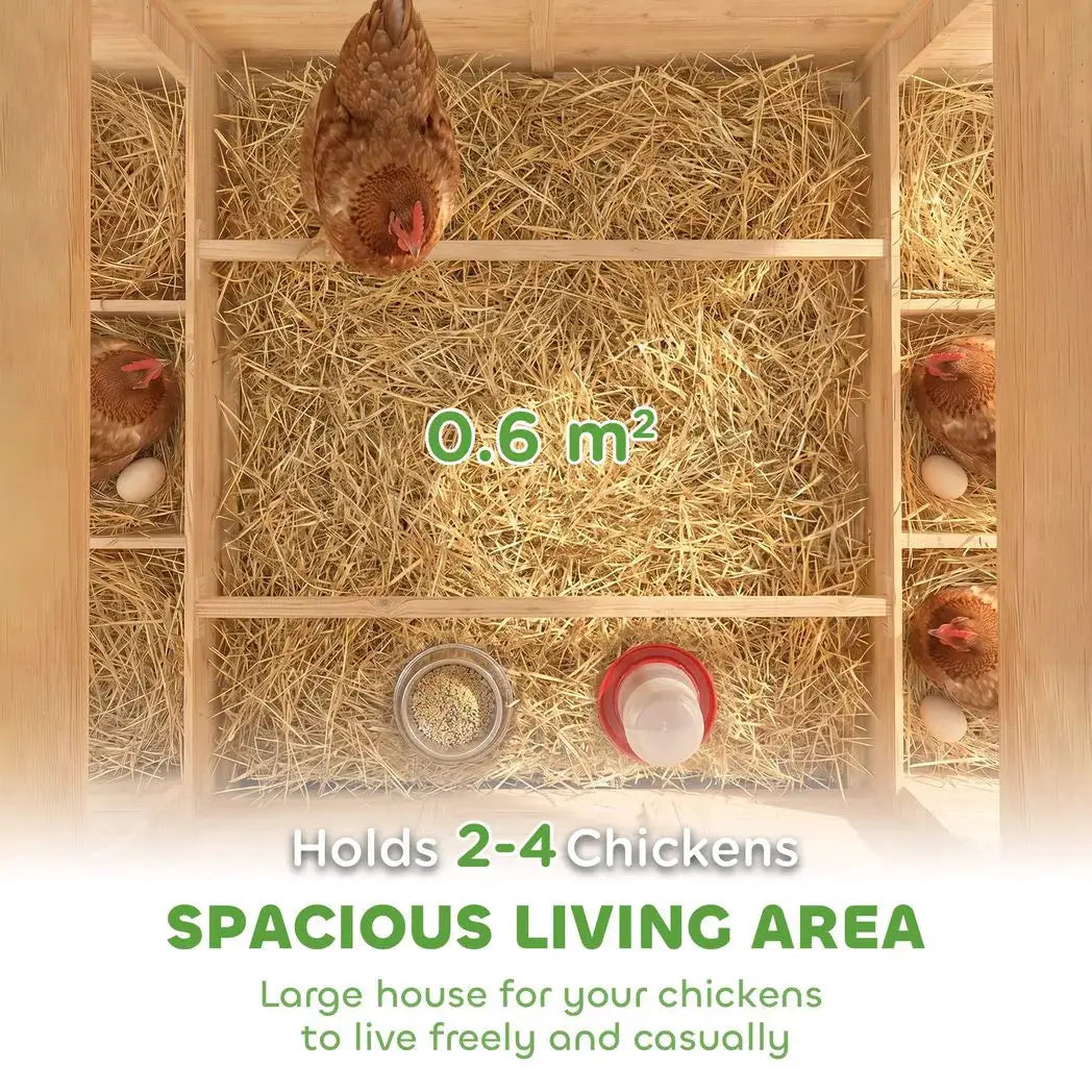 PawHut Chicken Coop, Wooden Outdoor Hen House with Nesting Box, Openable Waterproof Top, Pull-Out Tray, 150 x 100 x 97cm - from PawHut