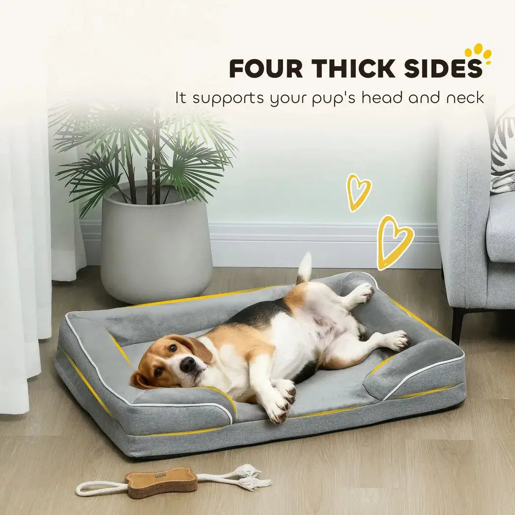 PawHut Dog Sofa Bed, Washable Pet Bed with Removable Cover and Non-Slip Bottom for Cats, Small and Medium Dogs, Grey - from PawHut