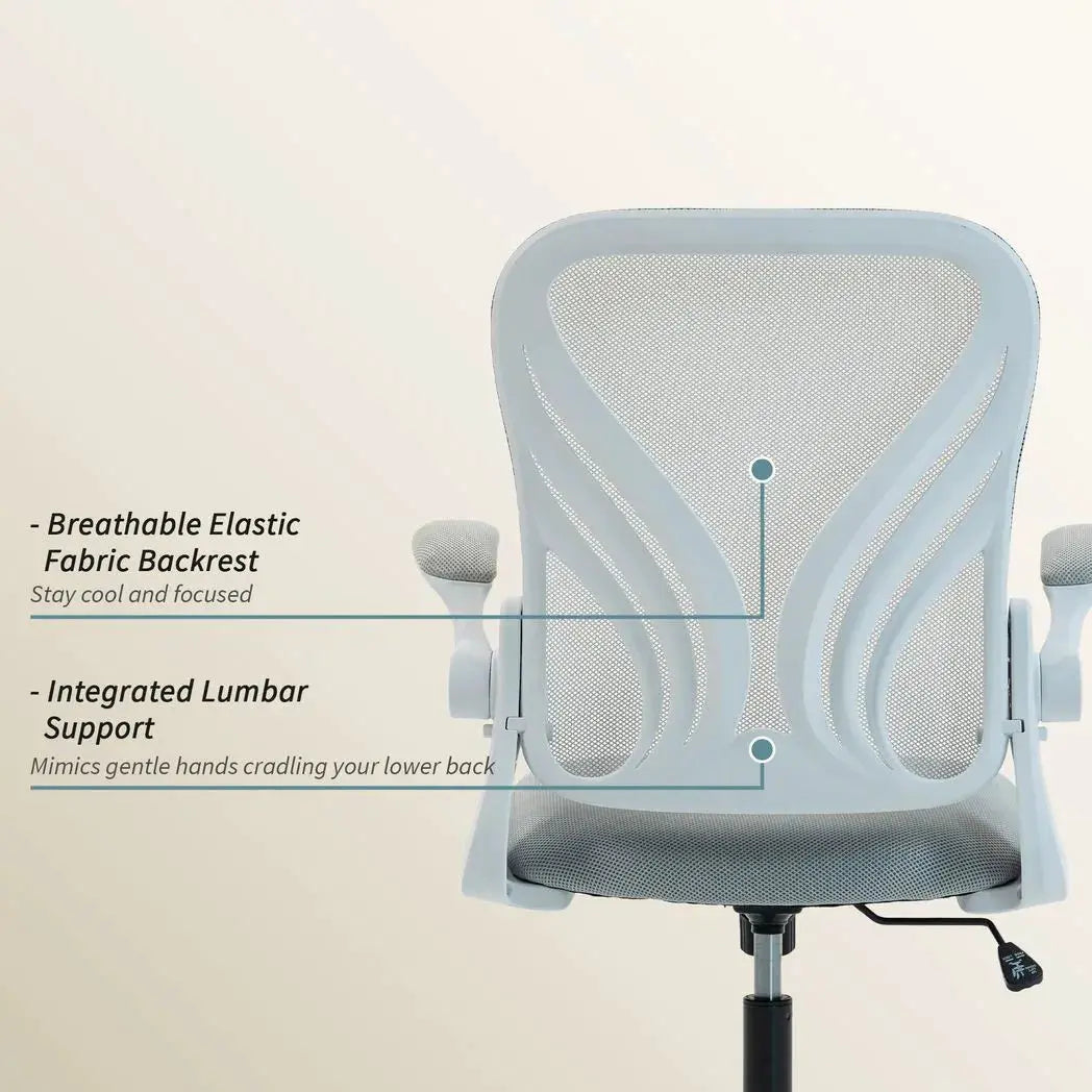 HOMCOM Mesh Office Chair with Foldable Backrest - Light Grey - from HOMCOM