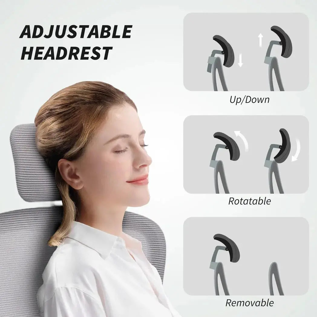 HOMCOM Mesh Back Office Chair, with Lumbar Support - Grey - from HOMCOM
