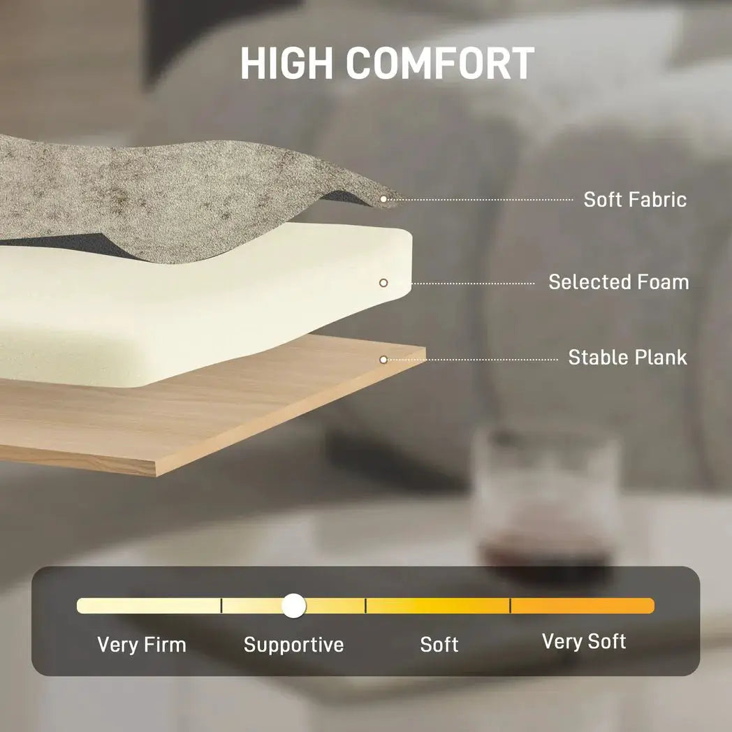 HOMCOM Accent Chair, Upholstered Tub Chair with Solid Wood Frame and Legs, Light Brown - from HOMCOM