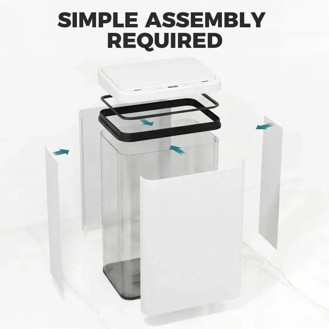 HOMCOM 40L Sensor Bin with Soft-Close Lid, Stainless Steel Automatic Touchless Motion Sensor Kitchen Bin, White - from HOMCOM