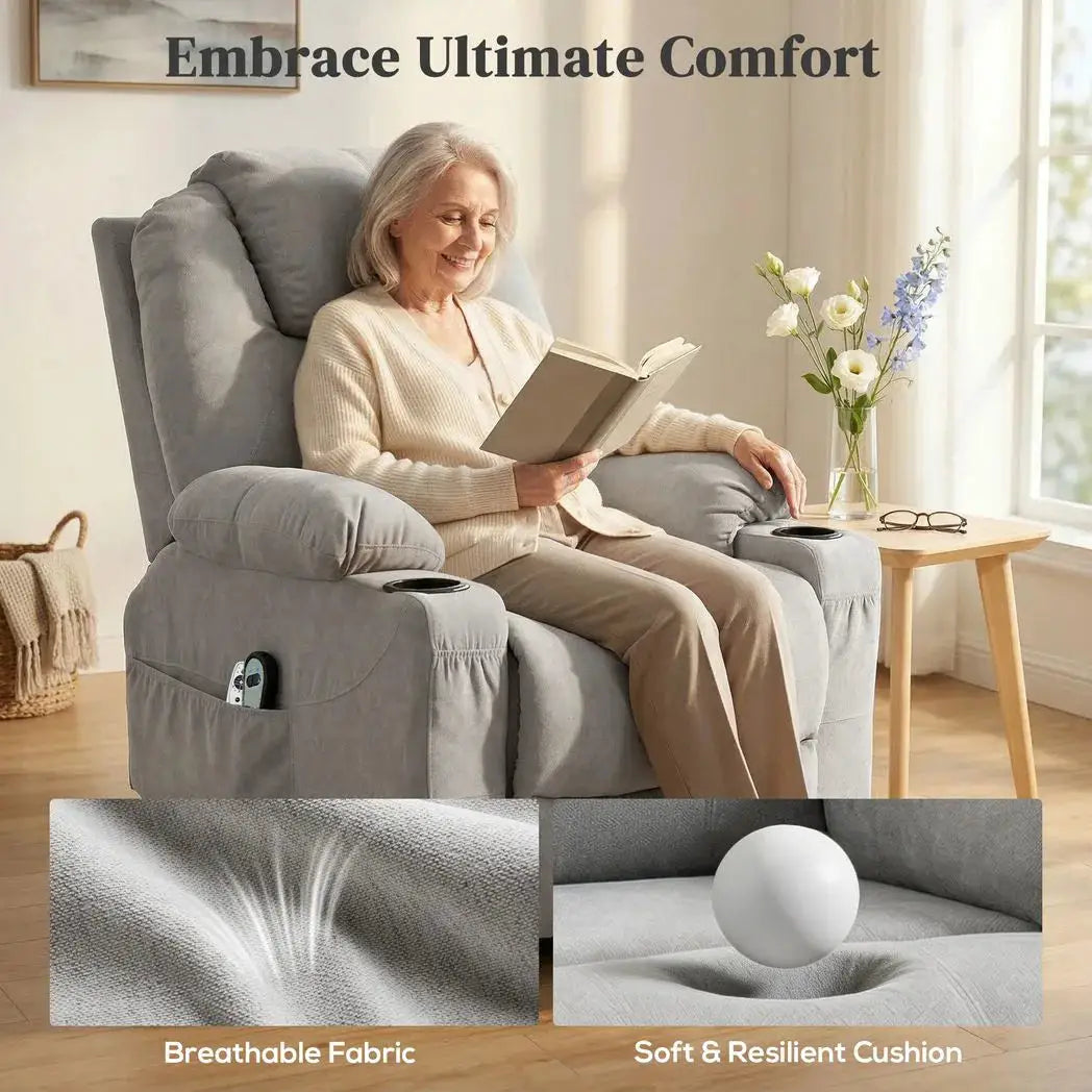 HOMCOM Power Lift Recliner Chair with Pocket Spring, Electric Lift Chair with Wide Backrest, Light Grey - from HOMCOM