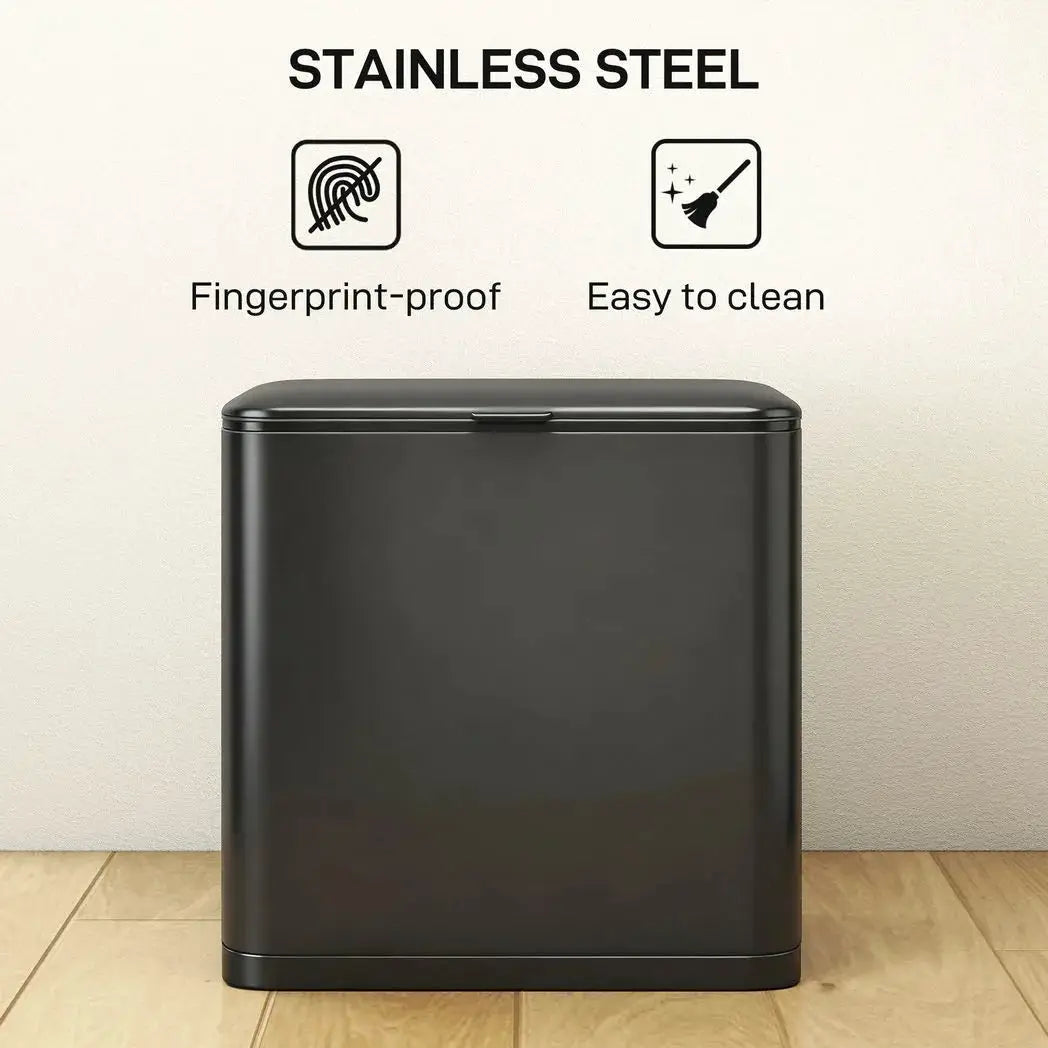 HOMCOM 8L Hanging Kitchen Bin, Rubbish bin with Lid and Removable Inner Bucket for Kitchen Cabinet Door, Under Sink, Office - from HOMCOM