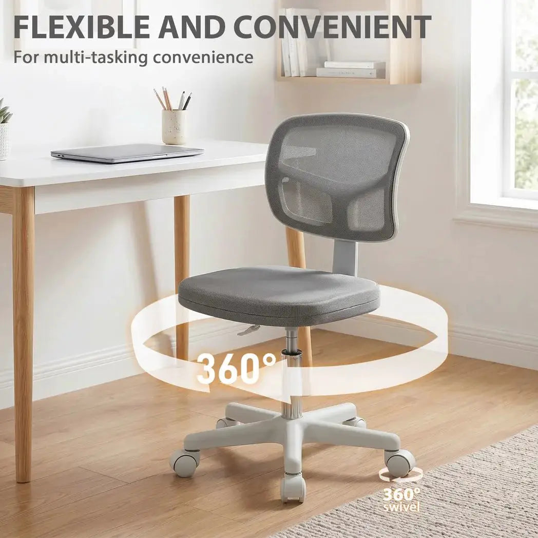 Vinsetto Small Office Chair without Arms, Ergonomic Swivel Mesh Desk Chair with Curved Back, Dark Grey - from Vinsetto