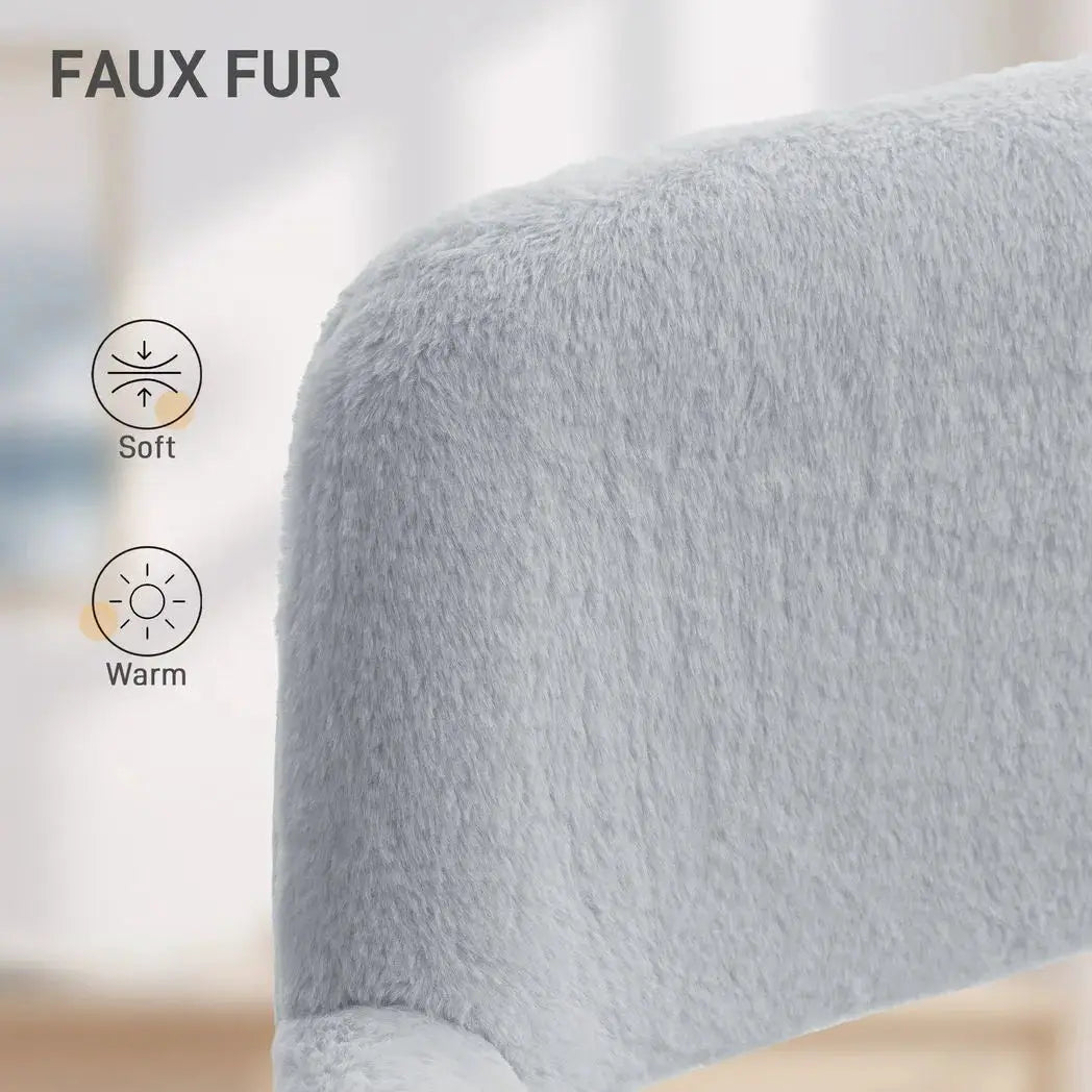 HOMCOM Faux Fur Rabbit Chair - Grey - from HOMCOM