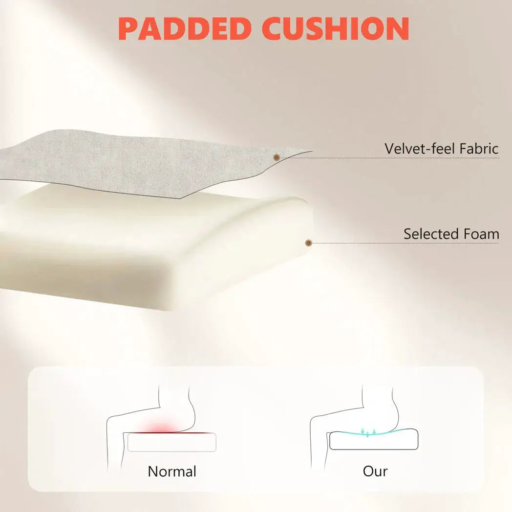 HOMCOM Office Chair with 6-point Vibration Massage and Heat, Fabric Desk Chair with Footrest, High Back, Cream White - from HOMCOM