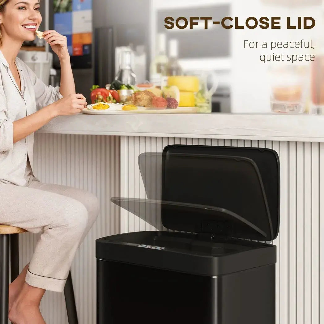 HOMCOM 45L Kitchen Sensor Bin - Black - from HOMCOM