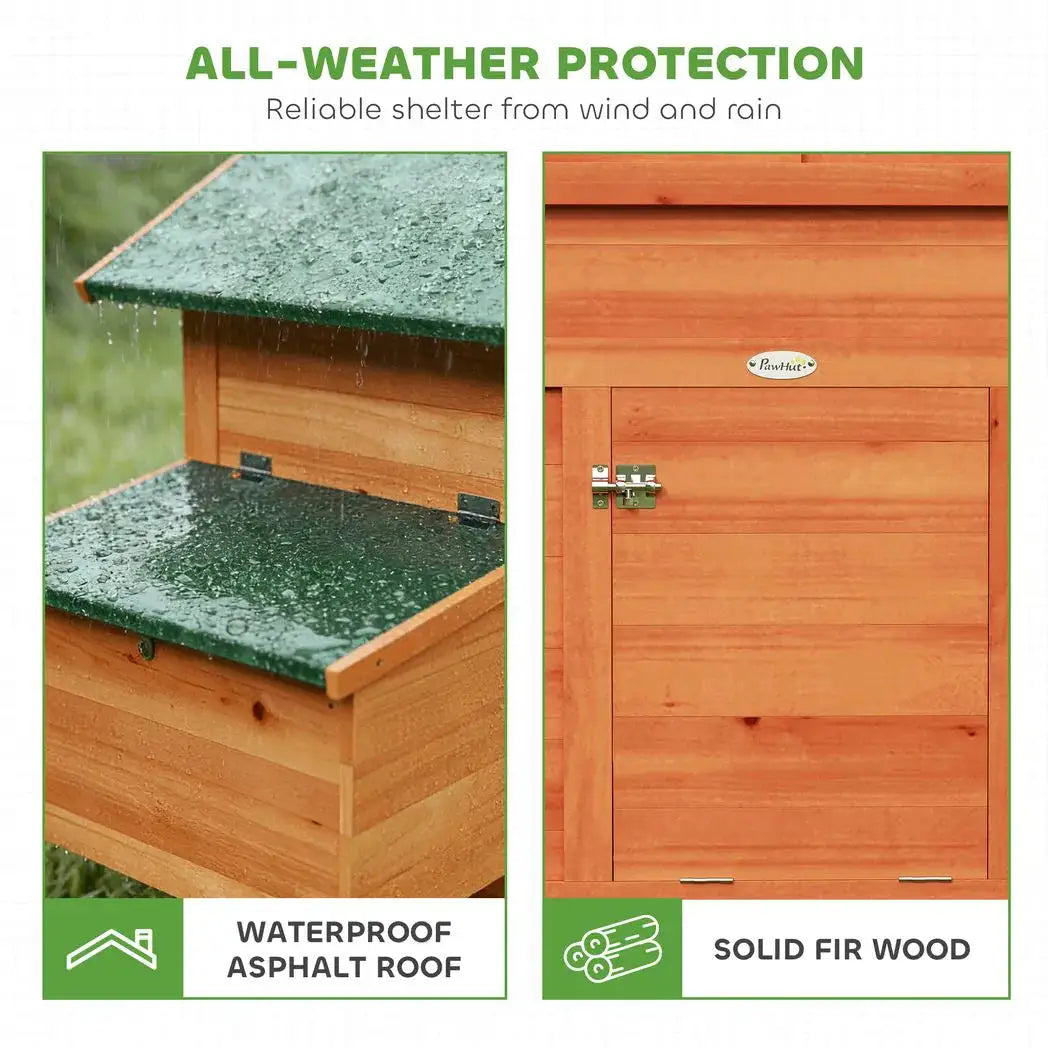 PawHut Chicken Coop, Wooden Hen House with Nesting Box, Pull-Out Tray, Sliding Window, Waterproof Roof, Perches and Ramp - from PawHut