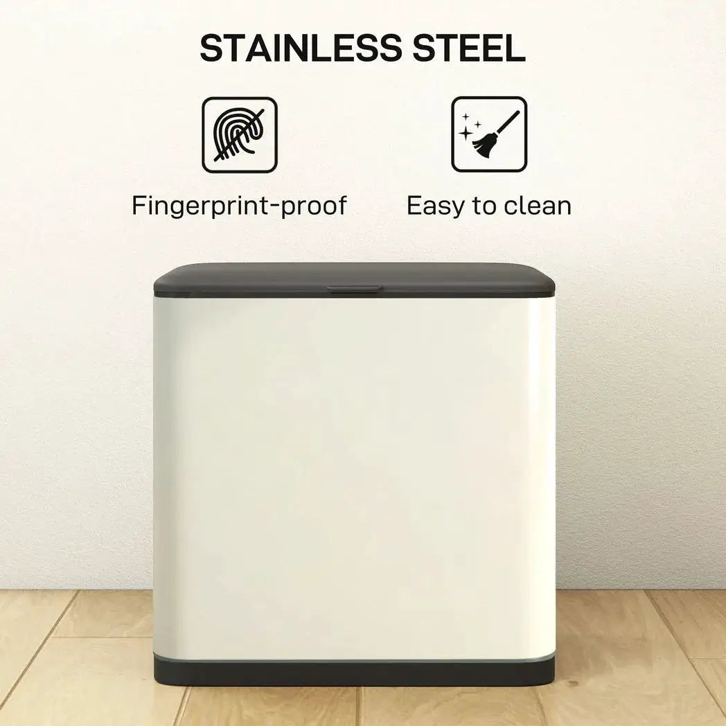 HOMCOM 8L Hanging Kitchen Bin, Rubbish bin with Lid and Removable Inner Bucket for Kitchen Cabinet Door, Under Sink, Office - from HOMCOM