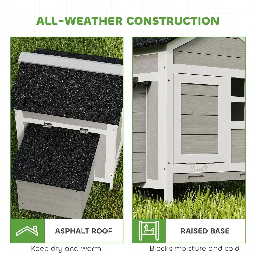 PawHut Wooden Chicken Coop with Pull-Out Tray Nesting Box for 1-2 Chickens - from PawHut