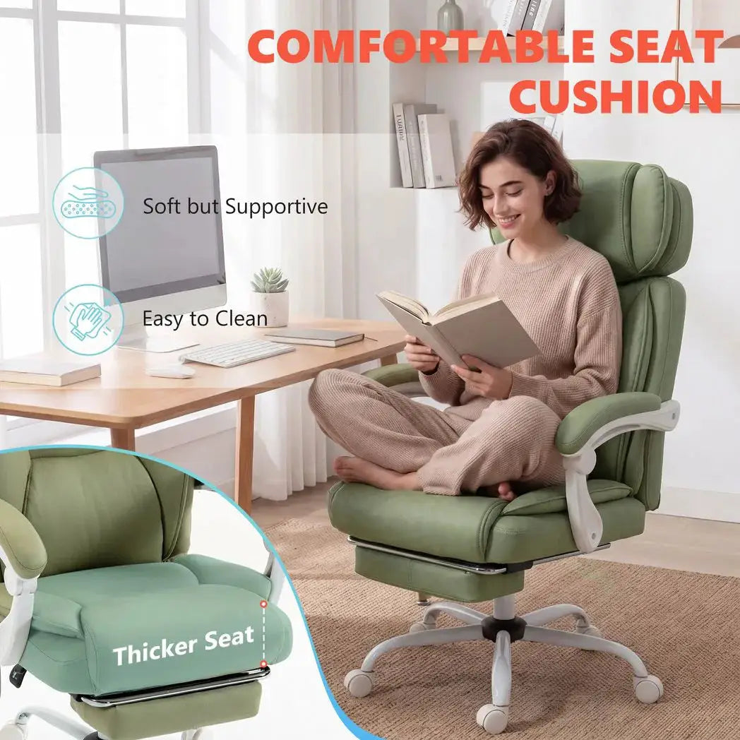HOMCOM High Back Vibration Massage Office Chair Heated Reclining Computer Chair w/ Adjustable Height, Swivel Wheels, Lime Green - from HOMCOM