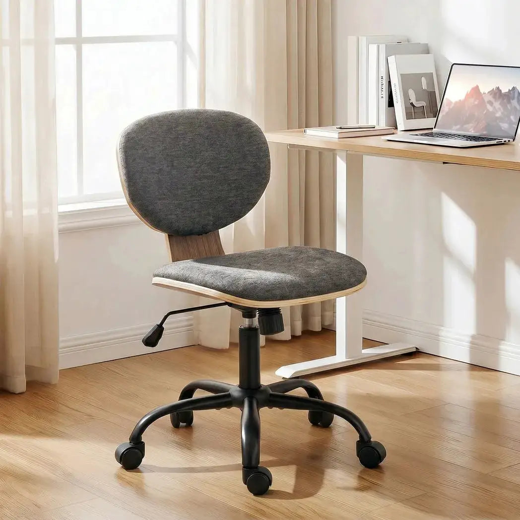 HOMCOM Home Office Desk Chair Rocking Function Ergonomic Swivel Chair with PU Wheels, Grey - from HOMCOM