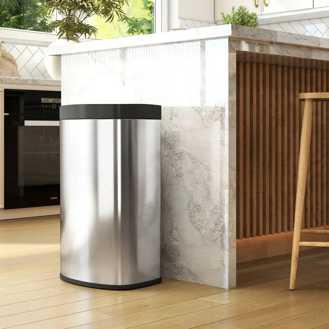 HOMCOM 55L Sensor Bin with Soft-Close Lid, Automatic Touchless Motion Sensor Kitchen Bin with Fingerprint Resistant Stainless Steel for Hygienic Gyms, Home Office Use, Silver Tone - from HOMCOM