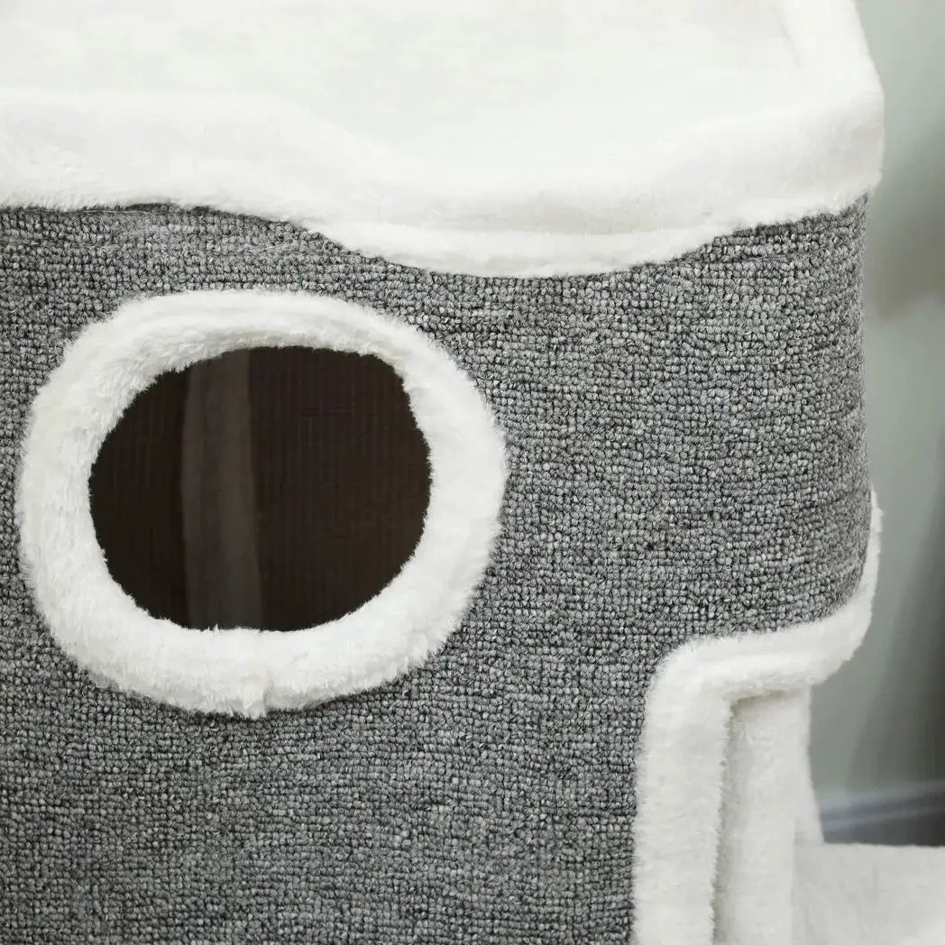 PawHut 75 cm Cat Tree, Cat Tower Condo for Indoor Cats with Scratching Post, Jumping Platform, Grey - from PawHut