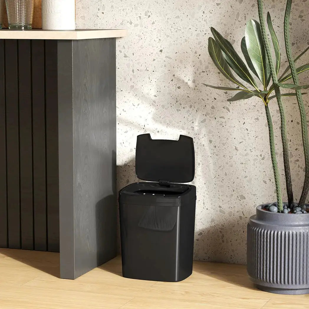 HOMCOM 15L Sensor Bin, Automatic Touchless Kitchen Bin, Easy Clean, Battery Operated for Home Office, Bedroom, Bathroom, Black - from HOMCOM