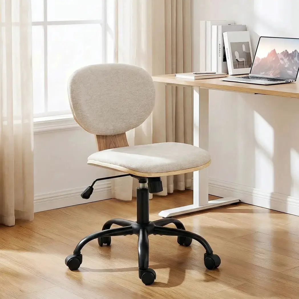 HOMCOM Home Office Desk Chair Rocking Function Ergonomic Swivel Chair with PU Wheels, Light Grey - from HOMCOM