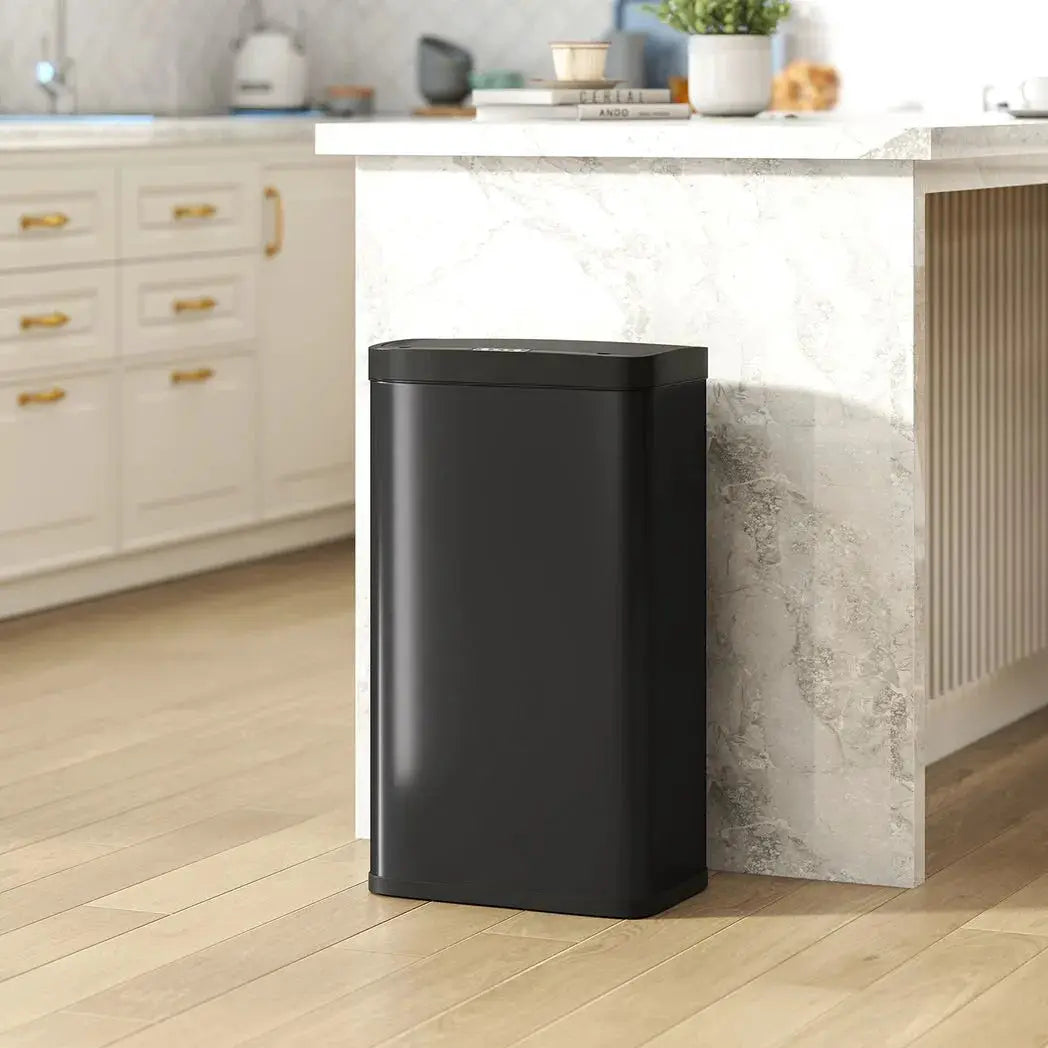 HOMCOM 45L Kitchen Sensor Bin - Black - from HOMCOM