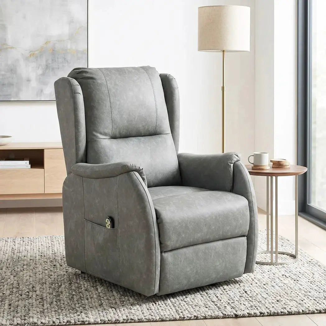 HOMCOM Power Lift Recliner Chair, Dual Motor Electric Lift Chair for Elderly with Remote Control, Grey - from HOMCOM