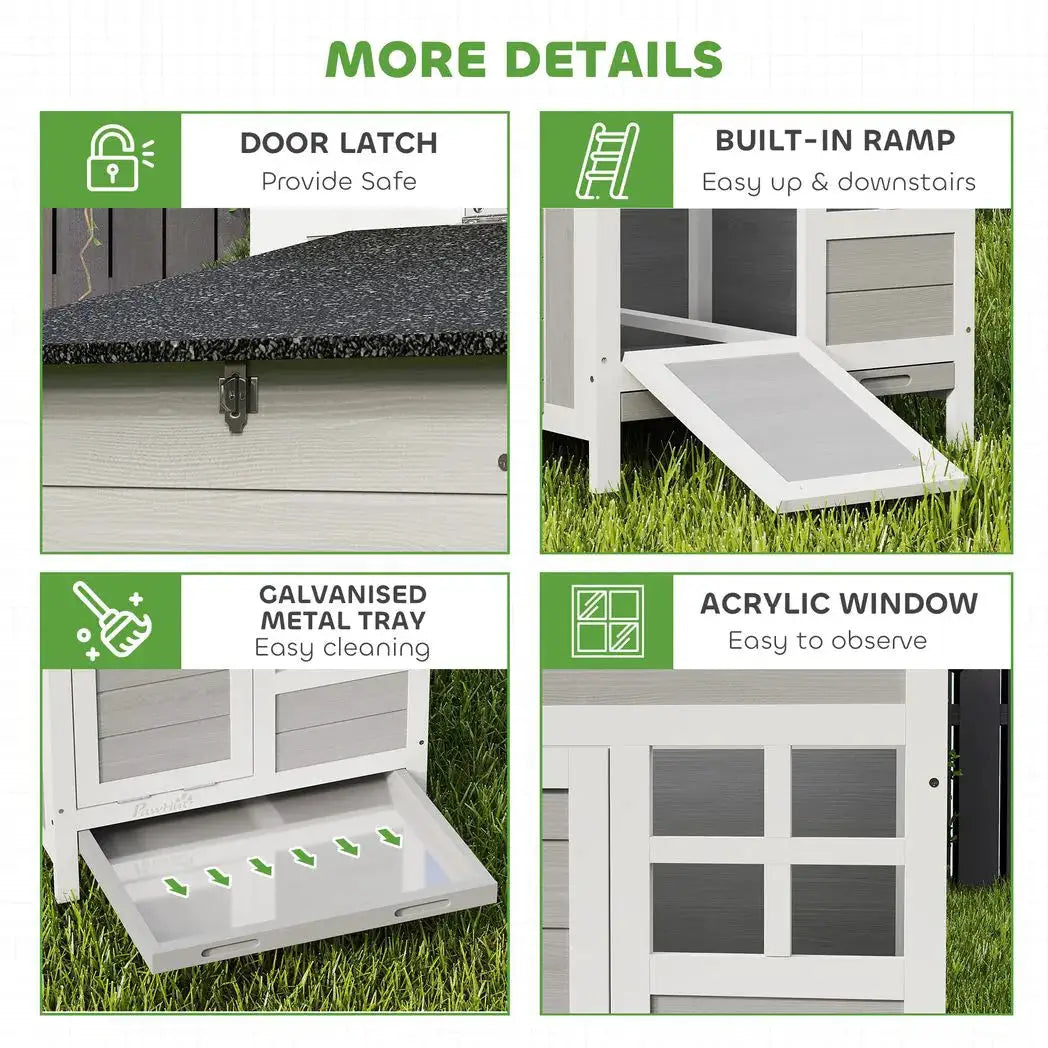 PawHut Wooden Chicken Coop with Pull-Out Tray Nesting Box for 1-2 Chickens - from PawHut