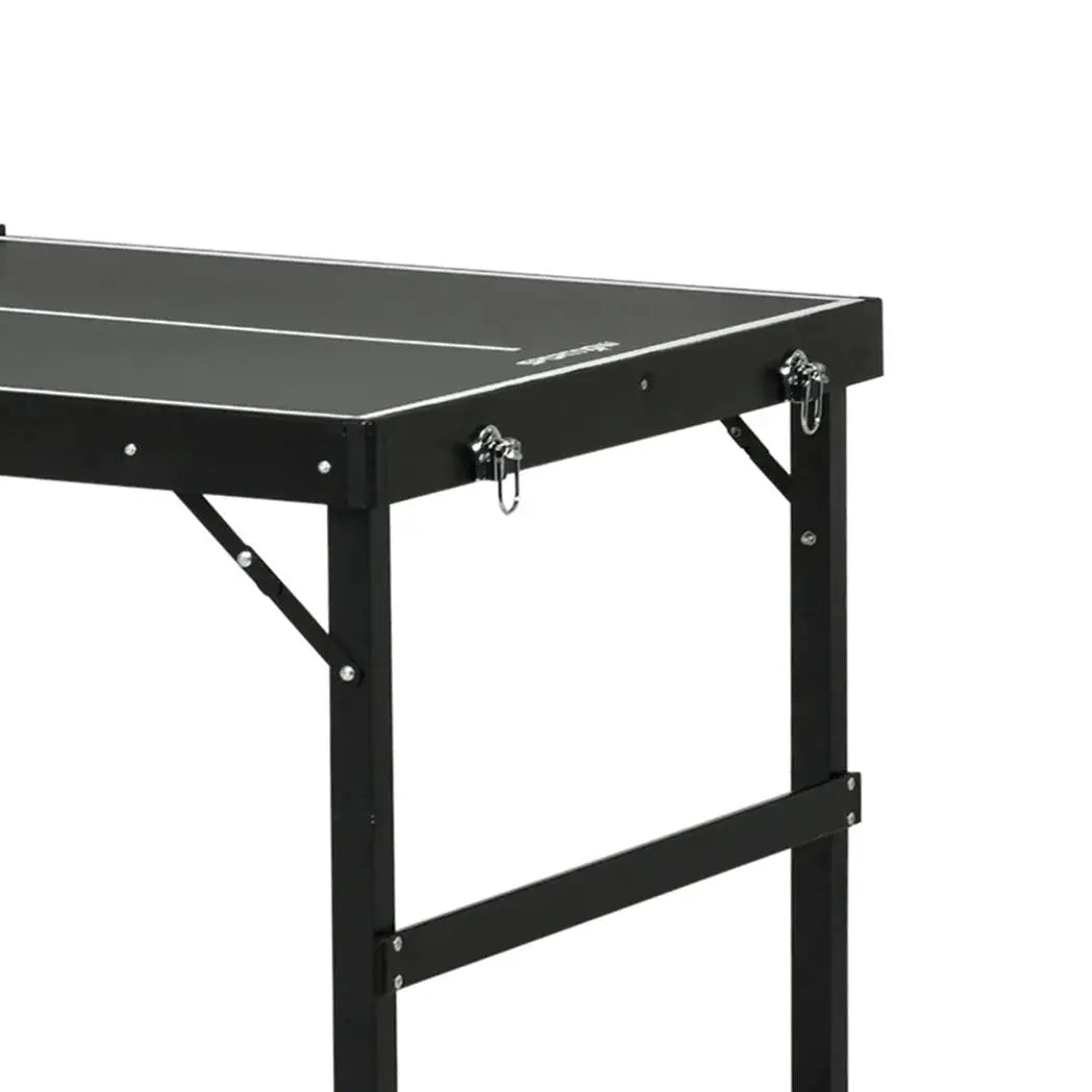 SPORTNOW 5ft Mini Table Tennis Table, Folding Ping Pong Table with Net and Aluminium Frame, Portable Ping Pong Game Set for Indoor Outdoor Use, Black - from SPORTNOW