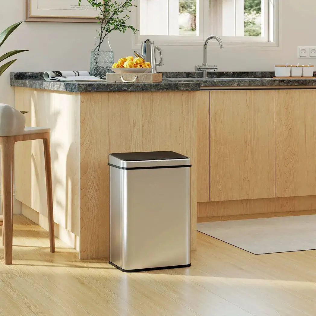 HOMCOM 40L Sensor Bin with Soft-Close Lid, Stainless Steel Automatic Touchless Motion Sensor Kitchen Bin, Silver Tone - from HOMCOM