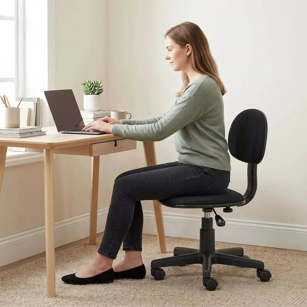 HOMCOM Small Armless Office Chair - Black - from HOMCOM