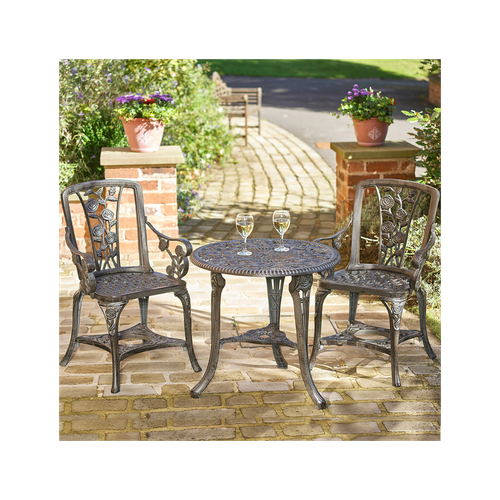 Greenhurst Rose Armchair Bistro Set - Grey - Bistro Sets