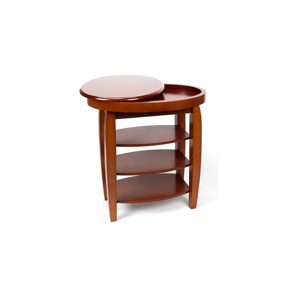 Greenhurst Swivel Top Side Table - Lt Oak - Coffee Tables Coffee Table