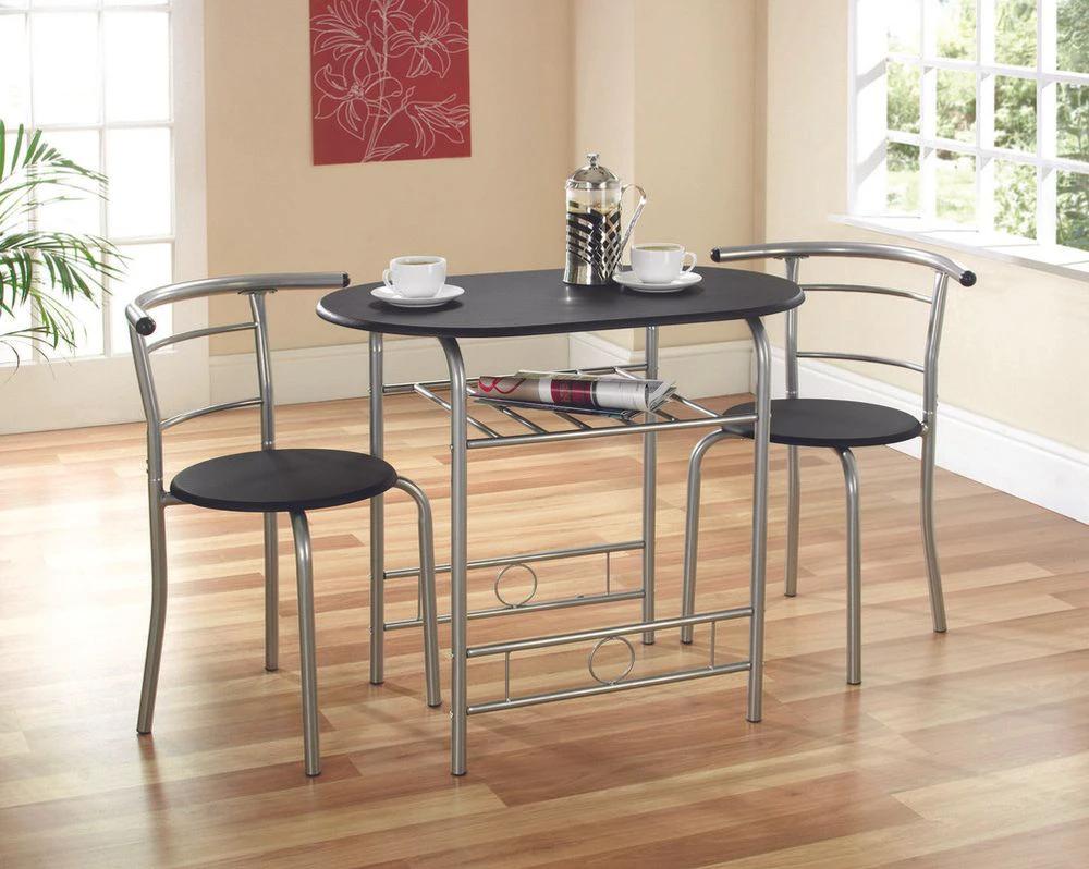 Greenhurst Compact Dining Set - Black/Silver - Uncategorized Dining Set