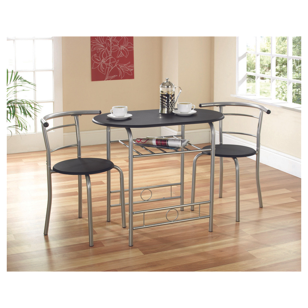Greenhurst Compact Dining Set - Black/Silver - Uncategorized Dining Set