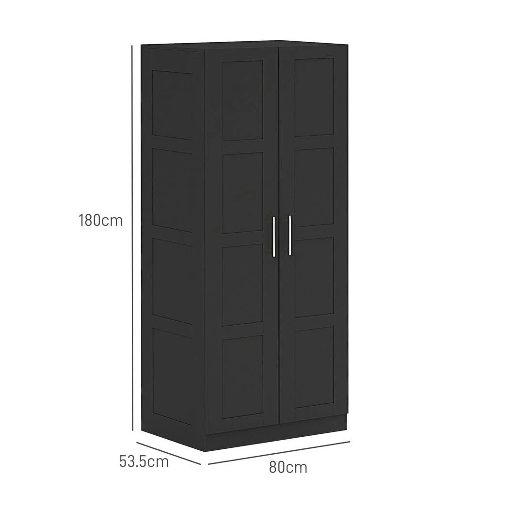 HOMCOM Wardrobe for Bedroom, Double Wardrobe with Hanging Rail by HOMCOM