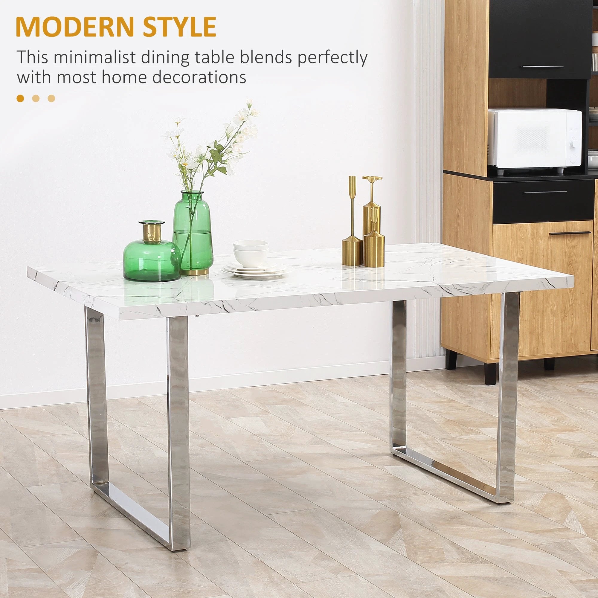 HOMCOM 160 cm Rectangular Dining Table Kitchen Table for 6-8 People - Dining Table