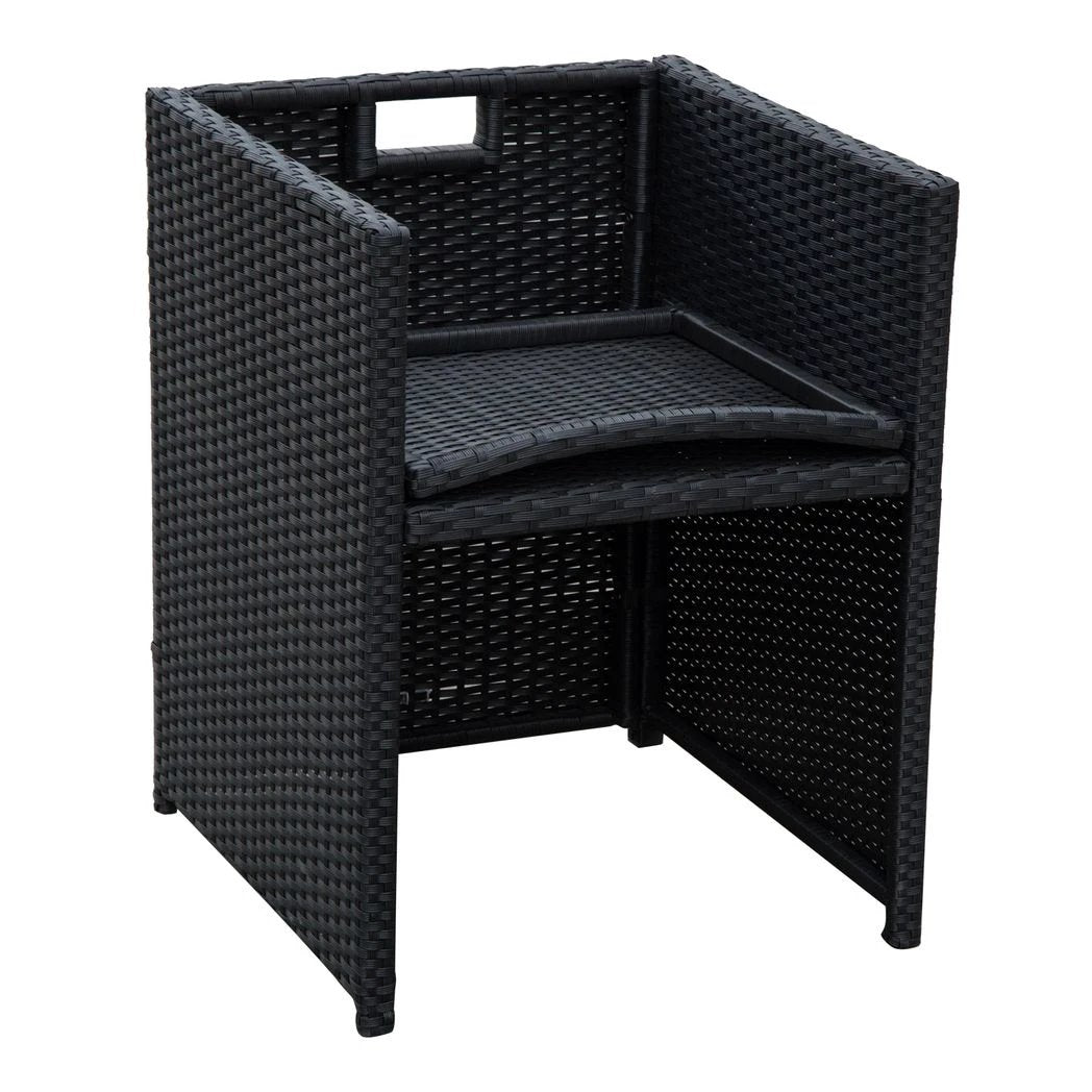 Outsunny 5 PCs Rattan Garden Furniture Wicker Weave Sofa Set Dining Table Chair Footrest - Garden Sofa Sets