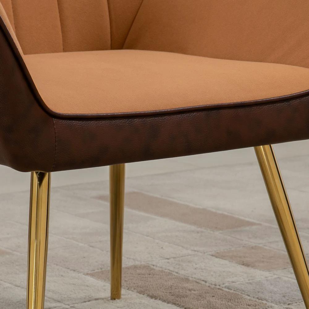 Accent Chairs Velvet Armchairs for Living Room and Bedroom Light Brown by HOMCOM
