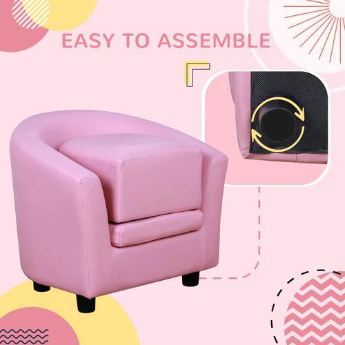 HOMCOM Kids Mini Sofa Children Armchair with Ottoman for Bedroom Playroom Pink by HOMCOM