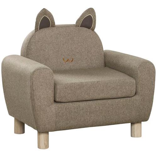 HOMCOM Kids Mini Sofa Toddler Chair Children Armchair for Bedroom Playroom Brown - Armchair