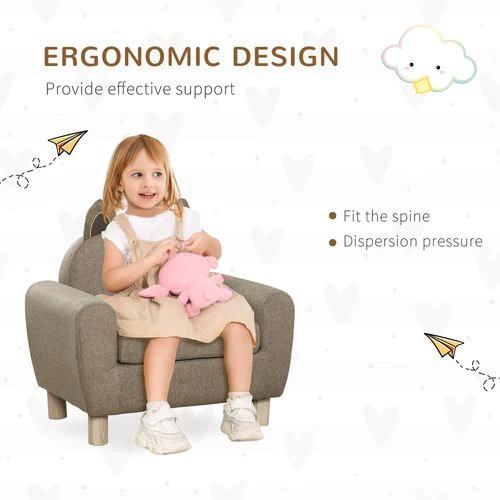 HOMCOM Kids Mini Sofa Toddler Chair Children Armchair for Bedroom Playroom Brown - Armchair