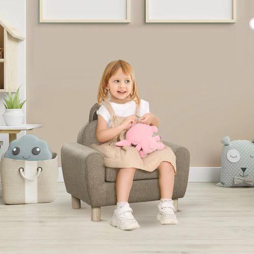 HOMCOM Kids Mini Sofa Toddler Chair Children Armchair for Bedroom Playroom Brown - Armchair