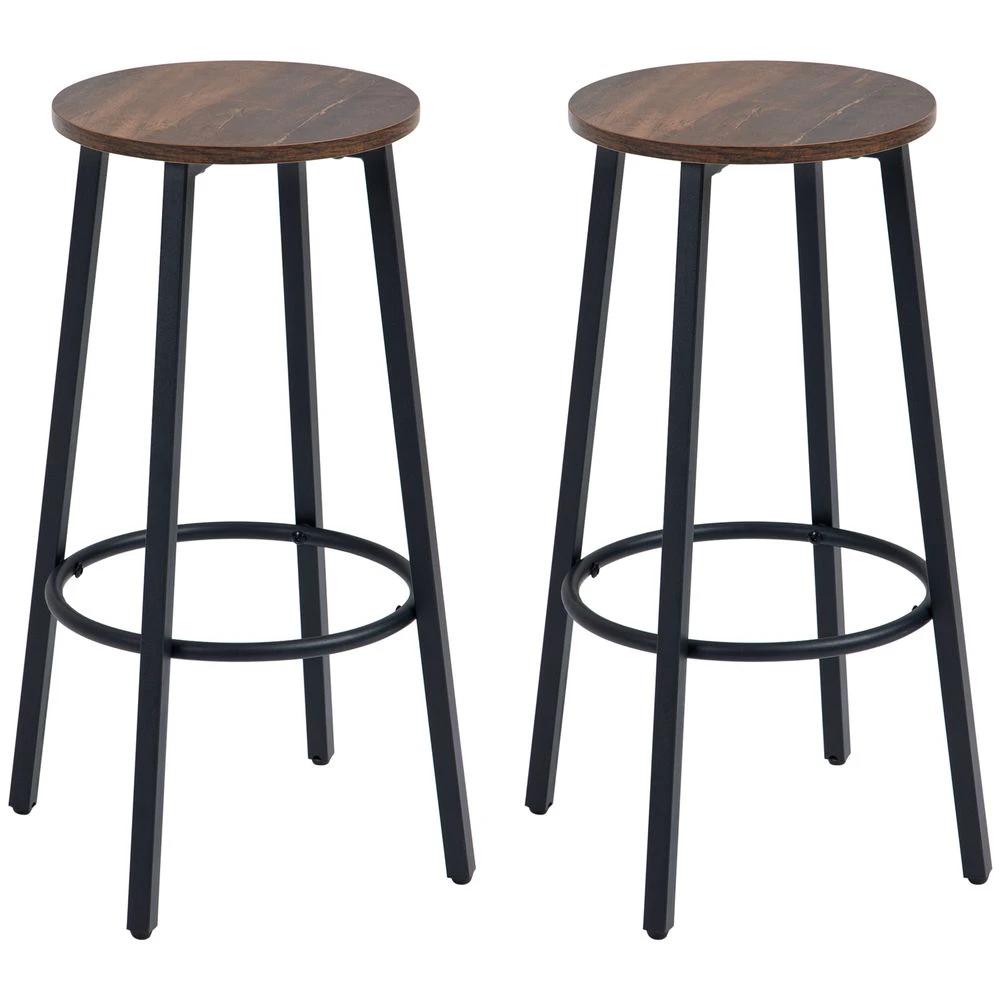 Bar Stools Set of 2 Counter Height Bar Stools for Dining Room Kitchen by HOMCOM