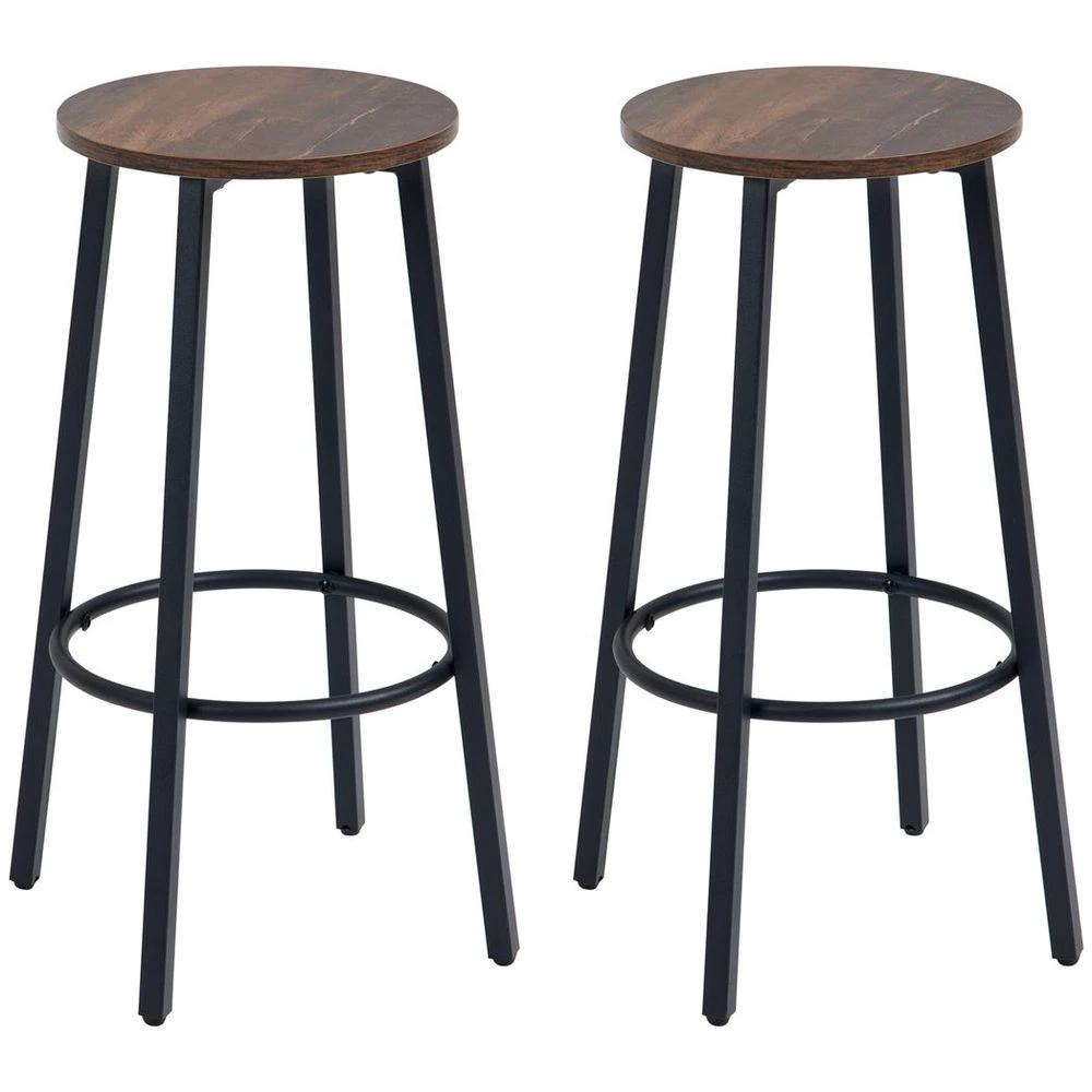 Bar Stools Set of 2 Counter Height Bar Stools for Dining Room Kitchen by HOMCOM