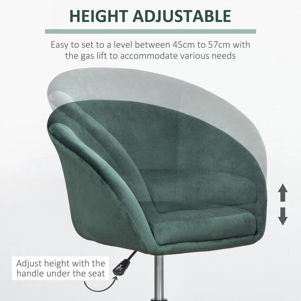 Swivel Bar Stool Fabric Dining Chair Dressing Stool Tub Seat Green by HOMCOM