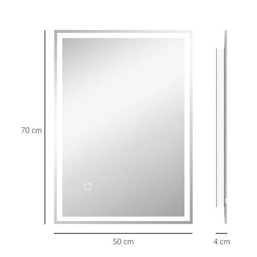 HOMCOM kleankin Illuminated Bathroom Mirror with LED Lights, 3 Colours, Defogging Film - Bathroom Lights