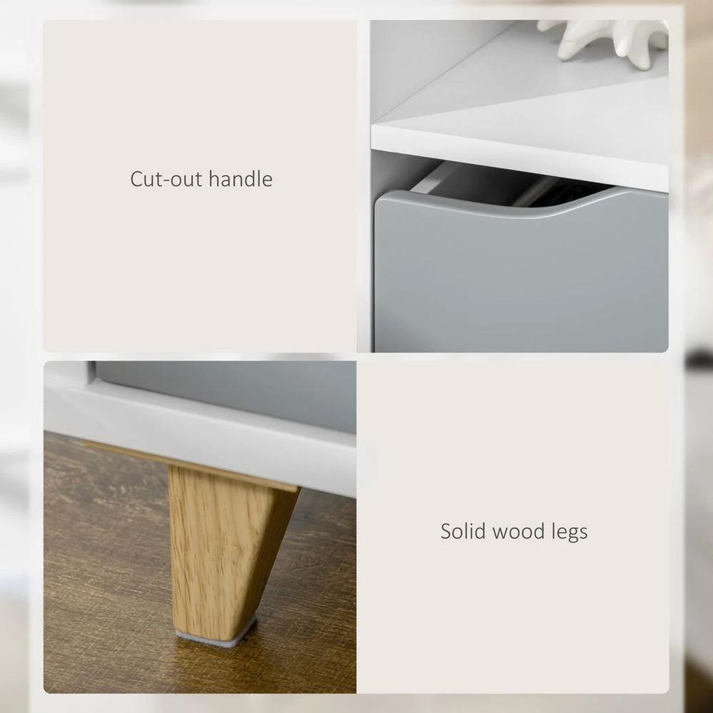 Nightstand, Bedside Table with Drawer and Shelf for Living Room, Bedroom by HOMCOM