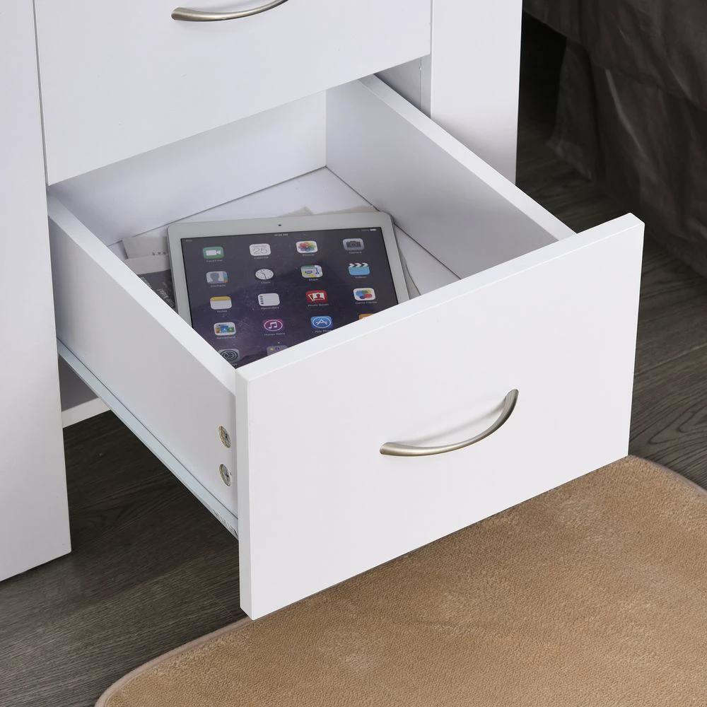 Particle Board 2-Drawer Bedside Table White by HOMCOM
