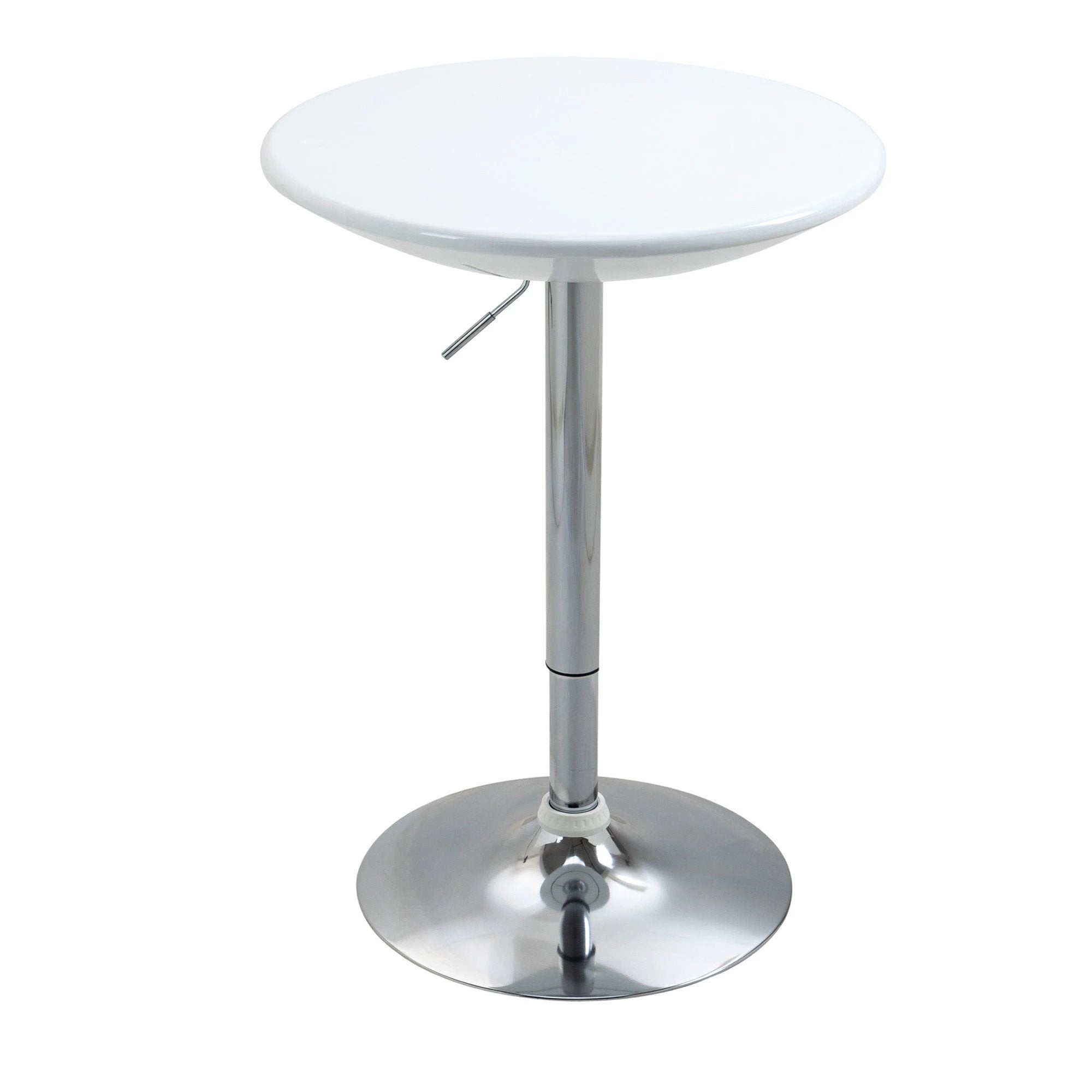 HOMCOM Painted Top Bistro Pub Table Adjustable Swivel Counter Home White - Bistro Sets