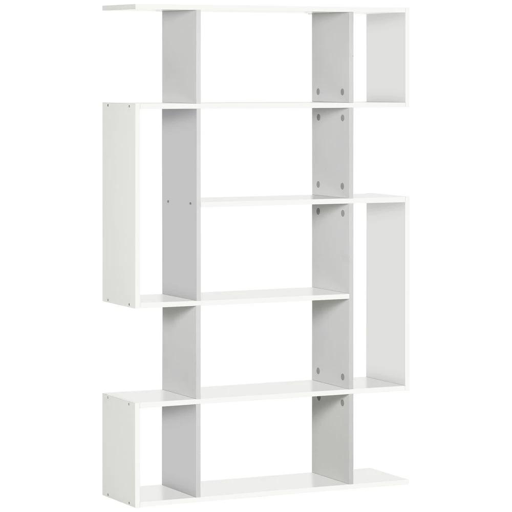 5-Tier Bookshelf, Modern Bookcase with 13 Open Shelves, White by HOMCOM